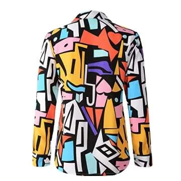 Beninos Women's Casual Blouses Long Sleeve Button Down Shirt (1910 Yellow, L)