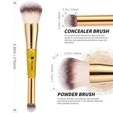 DUcare Double Ended Foundation & Concealer Brush for Flawless Makeup
