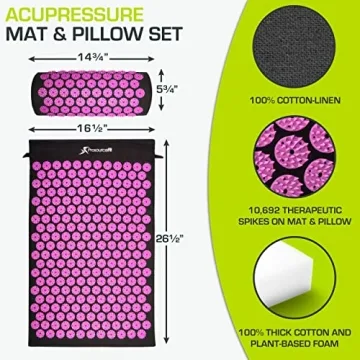 ProsourceFit Acupressure Mat Set for Pain Relief and Relaxation