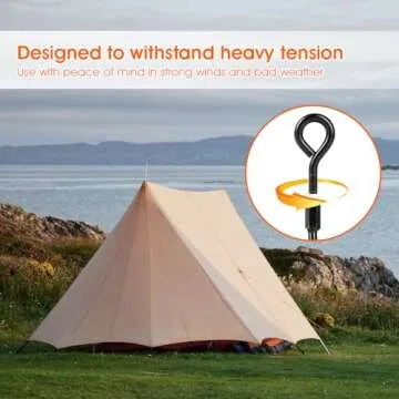 Ground Anchors Screw in, Heavy Duty Tent Stakes for Outdoor Use, 4-Pack