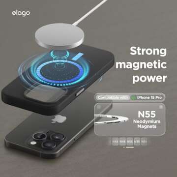 elago Magnetic Leather Case for iPhone 15 Pro Max - Stylish Protection