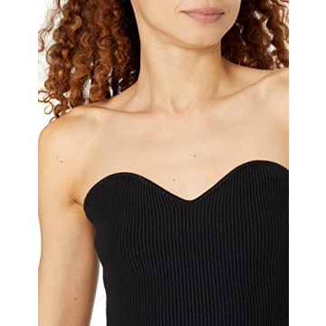Sustainable Black Strapless Cropped Sweater The Drop