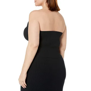 Sustainable Black Strapless Cropped Sweater The Drop