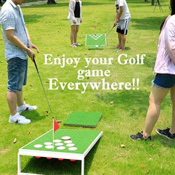 SPRAWL Cornhole Outdoor Game Set - Golf Pong, Chipping Boards, Practice Training Aid - Great Backyard Game