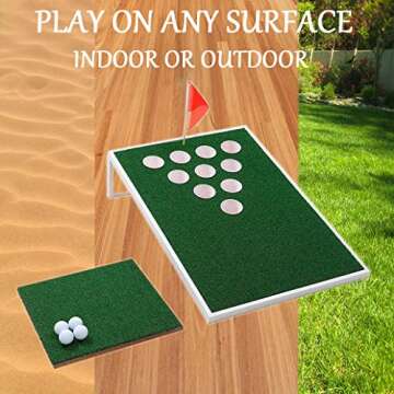SPRAWL Cornhole Outdoor Game Set - Golf Pong, Chipping Boards, Practice Training Aid - Great Backyard Game