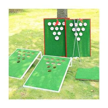 SPRAWL Cornhole Outdoor Game Set - Golf Pong, Chipping Boards, Practice Training Aid - Great Backyard Game