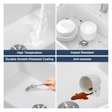 Lordear 33 White Fireclay Farmhouse Sink for Kitchens