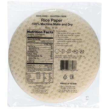 Three Ladies Spring Roll Rice Paper Wrappers - Round 22cm (3pks)