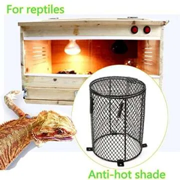 Katoot@ Reptile Heat Mesh Cage Protector Guard Lamp Light Bulb Enclosure 13x16.5cm Round Terrarium S...