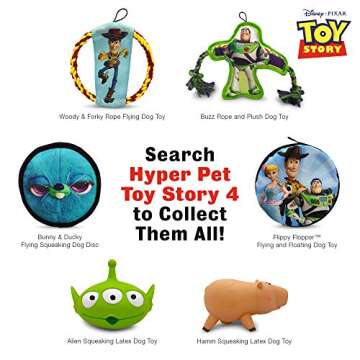 Hyper Pet Disney Toy Story 4 Flippy Flopper Dog Frisbee Interactive Dog Toys [Flying Disc Dog Fetch Toy - Floats in Water & Safe on Teeth] (Buzz Lightyear)