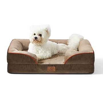 Bedsure Orthopedic Dog Bed for Medium Dogs - Waterproof Dog Sofa Beds Medium, Supportive Foam Pet Co...