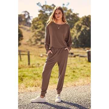PRETTYGARDEN Women's Cozy 2 Piece Sweatsuit Set