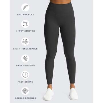 Aoxjox Workout Leggings for Women High Waisted Exercise Athletic Gym Fitness Yoga Lexi Lined Pants 26" (Black, X-Small)