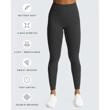 Aoxjox Workout Leggings for Women High Waisted Exercise Athletic Gym Fitness Yoga Lexi Lined Pants 26" (Black, X-Small)