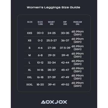 Aoxjox Workout Leggings for Women High Waisted Exercise Athletic Gym Fitness Yoga Lexi Lined Pants 26" (Black, X-Small)