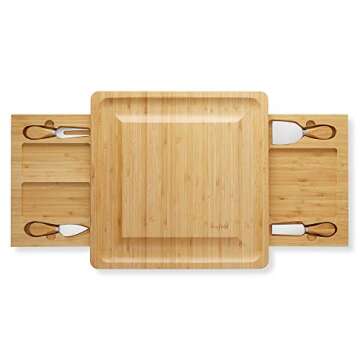 Casafield Bamboo Cheese Board Gift Set for Stylish Entertaining