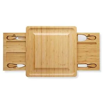 Casafield Bamboo Cheese Board Gift Set for Stylish Entertaining