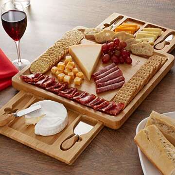 Casafield Bamboo Cheese Board Gift Set for Stylish Entertaining