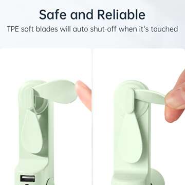 JISULIFE Portable Handheld Fan, Mini 3 In 1 with Rechargeable Battery, Personal Foldable Pocket for ...