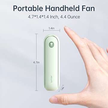 JISULIFE Portable Handheld Fan, Mini 3 In 1 with Rechargeable Battery, Personal Foldable Pocket for Travel, USB Power Bank & Flashlight, Ideal Gifts for Men/Women/Family/Friends - Green