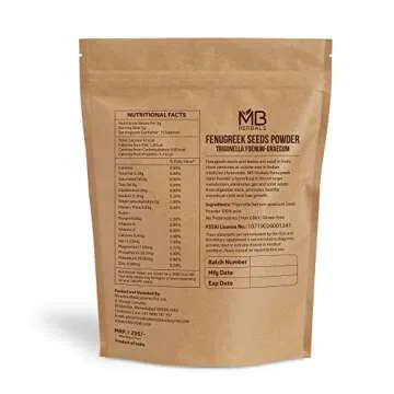 MB Herbals Fenugreek Seeds Powder 8 oz | 227 Gram | 0.5 LB | Organically Grown Fenugreek | Trigonella foenum-graecum Sd. | Methi Powder - Packaging May Vary