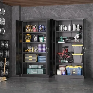 Greenvelly 72 Black Steel Locking Cabinet Heavy Duty Storage