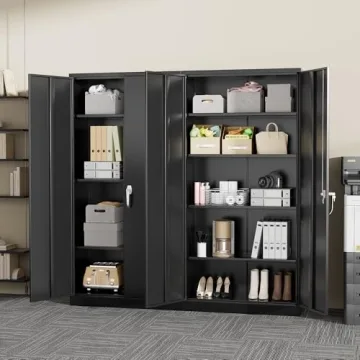 Greenvelly 72 Black Steel Locking Cabinet Heavy Duty Storage