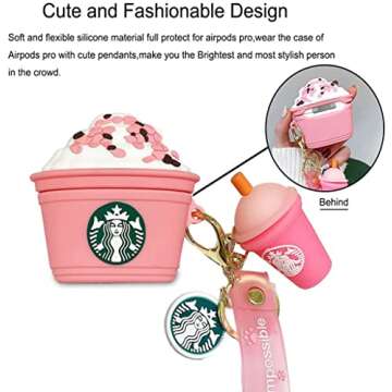 Cute Kawaii Ice Cream Cup Case for AirPods Pro 2nd Generation (Pink)
