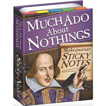 Much Ado About Nothings Shakespearean Sticky Notes - Fun & Colorful 3.25" x 4.25" Booklet with Self-...