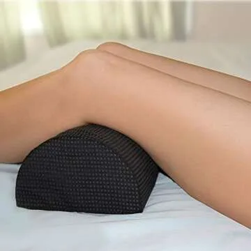 Half Moon Pillow for Leg Elevation | Ankle Knee Neck and Lumbar Support Bolster | Non-slip Removable Washable Cover by Comfort Home
