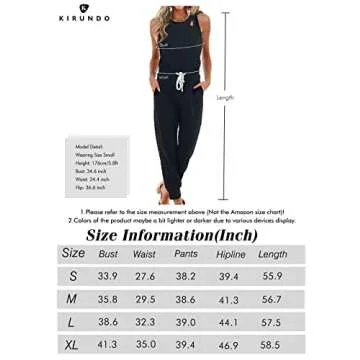 KIRUNDO Jumpsuits for Women Casual Summer 2023 Cutout Sleeveless Crewneck Drawstring Waist Long Pants Romper with Pockets(Fruit Green, Medium)