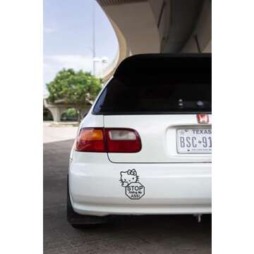 Kitty, Stop Riding, Vinyl Decal, Sticker for Cars, Windows, Laptops and More (Black)