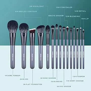 EIGSHOW 15-Piece Vegan Makeup Brush Set Perfect for All