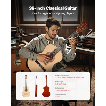 VEVOR 38 Inch Acoustic Guitar Beginner Full Starter Kit