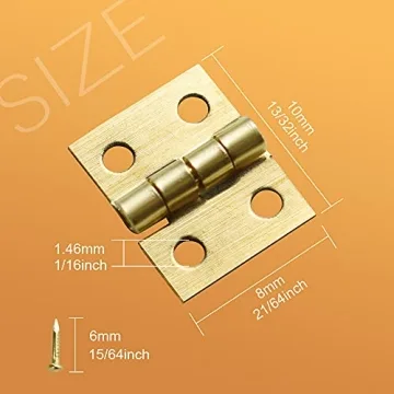 SHRJ 100Pcs Mini Brass Hinges for Crafting Projects