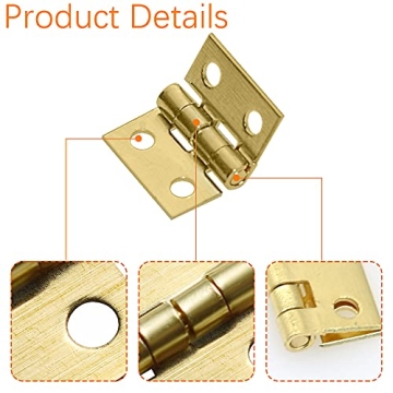 SHRJ 100Pcs Mini Brass Hinges for Crafting Projects