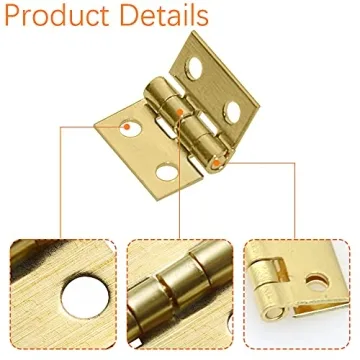 SHRJ 100Pcs Mini Brass Hinges for Crafting Projects