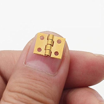 SHRJ 100Pcs Mini Brass Hinges for Crafting Projects