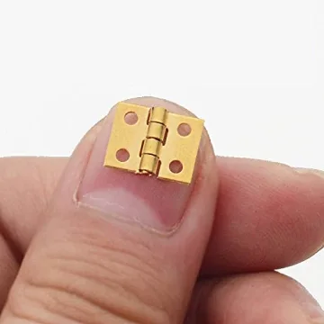 SHRJ 100Pcs Mini Brass Hinges for Crafting Projects