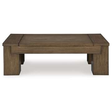 Signature Design by Ashley Rosswain Contemporary Lift-Top Coffee Table, Dark Brown