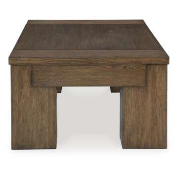 Signature Design by Ashley Rosswain Contemporary Lift-Top Coffee Table, Dark Brown