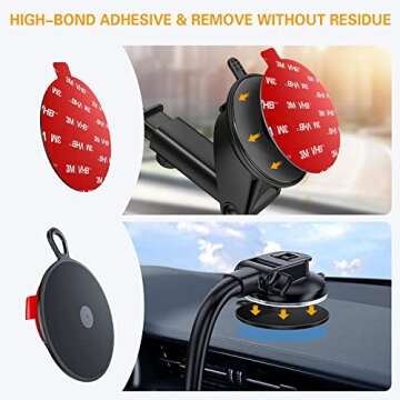 Dashboard Pad Mounting Disk for Suction Cup, 3.75” Extra Strong Adhesive