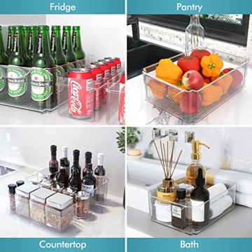 Set of 7 Stackable Fridge Organizers - BPA-Free Containers