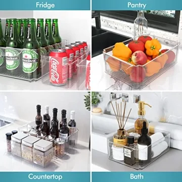 Set of 7 Stackable Fridge Organizers - BPA-Free Containers