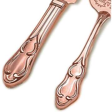 Strova Rose Gold Wedding Cake Server Set – Vintage Cake Cutting Knife and Server for Event Use