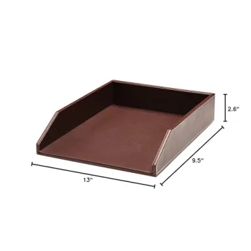 Gallaway Leather Desk Organizer Tray - Premium PU Leather