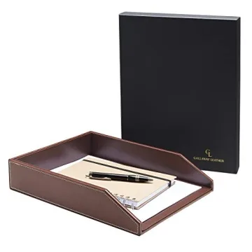 Gallaway Leather Desk Organizer Tray - Premium PU Leather