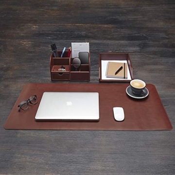 Gallaway Leather Desk Organizer Tray - Premium PU Leather