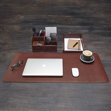 Gallaway Leather Desk Organizer Tray - Premium PU Leather