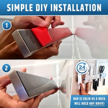 Upgrade to HMmagnets No Drill Magnetic Knife Holder 17 Inch